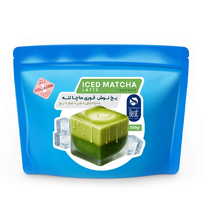 محصول بسیط - یخ نوش فوری ماچا لته کلاژن دار